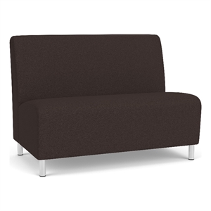 Lesro Ravenna Reception Armless Loveseat in Brown