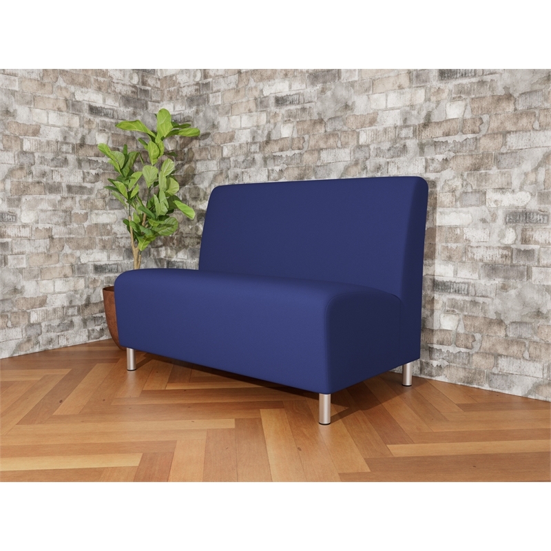 Lesro Ravenna Reception Armless Loveseat in Blue