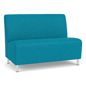 Lesro Ravenna Reception Armless Loveseat in Teal