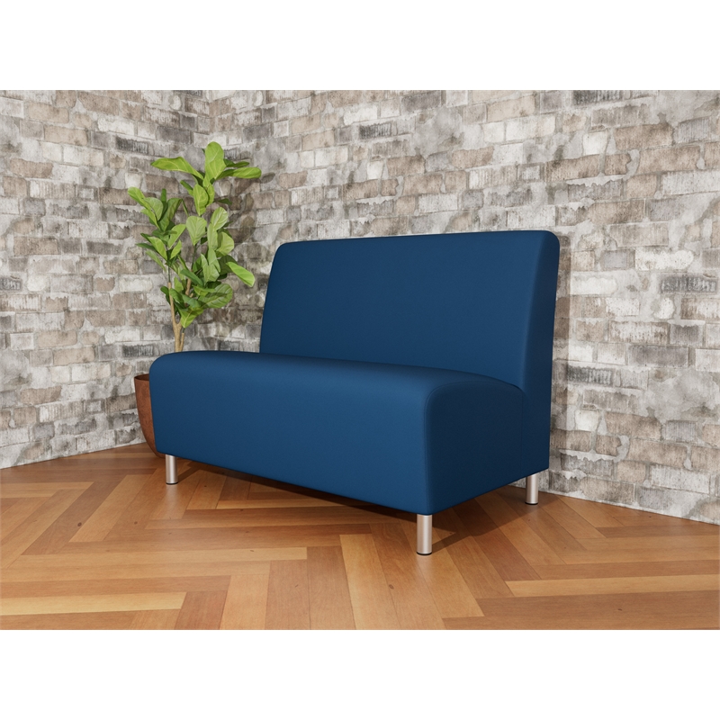 Lesro Ravenna Reception Armless Loveseat in Blue