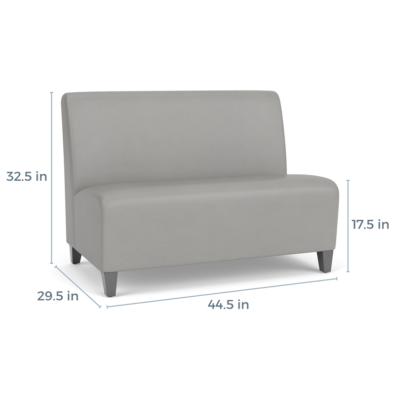 Lesro Ravenna Reception Armless Loveseat in Blue