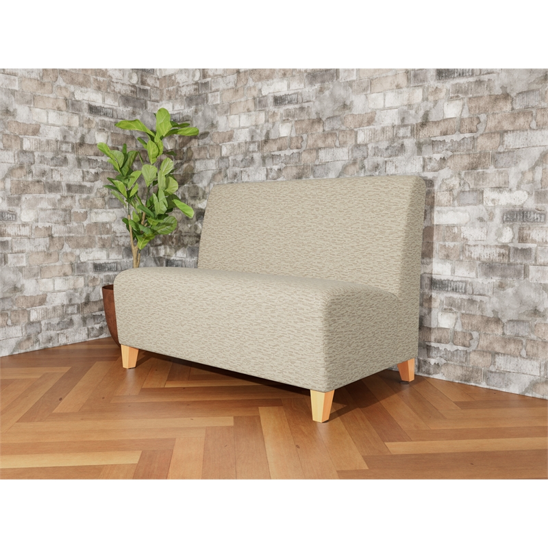 Lesro Ravenna Reception Armless Loveseat in Beige