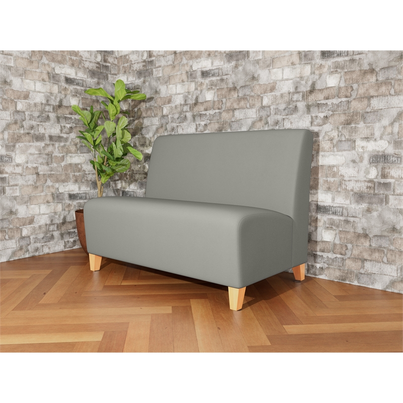 Lesro Ravenna Reception Armless Loveseat in Gray