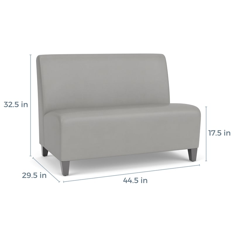 Lesro Ravenna Reception Armless Loveseat in Gray