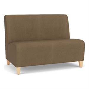 Lesro Ravenna Reception Armless Loveseat in Brown