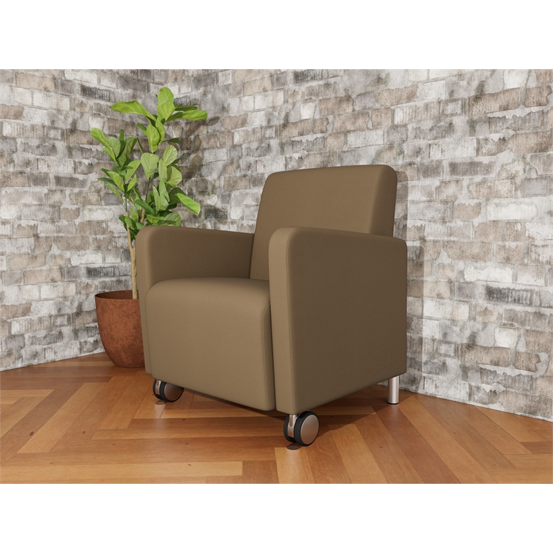 Lesro Ravenna Lounge Reception Guest Chair in Brown