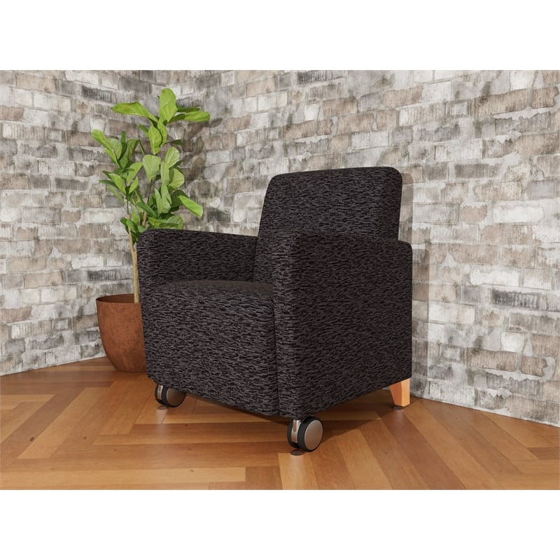 Lesro Ravenna Lounge Reception Guest Chair in Black