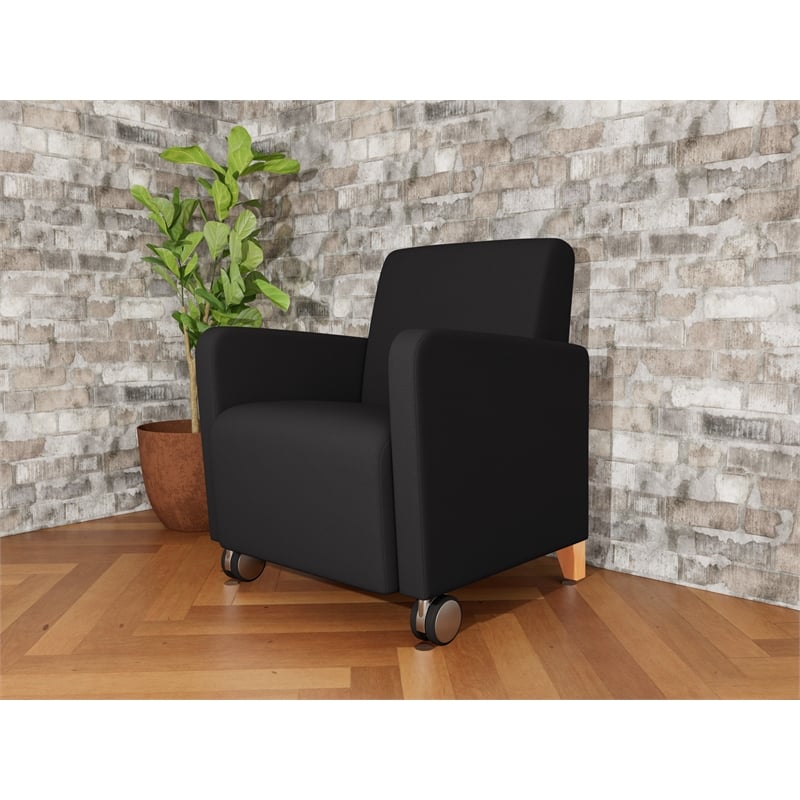 Lesro Ravenna Lounge Reception Guest Chair in Black