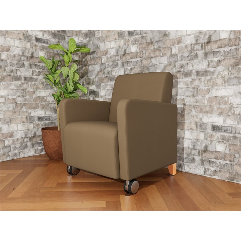 Lesro Ravenna Lounge Reception Guest Chair in Brown