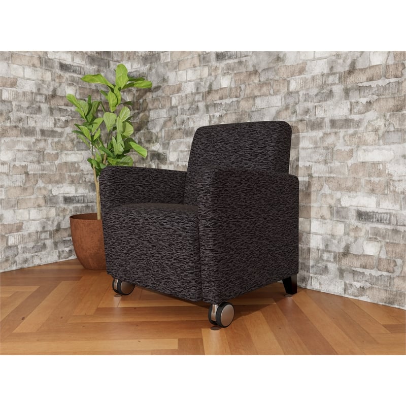 Lesro Ravenna Lounge Reception Guest Chair in Black