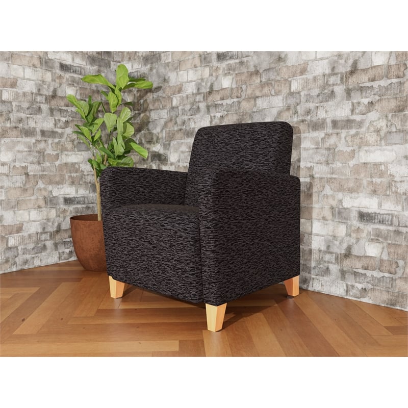 Lesro Ravenna Lounge Reception Guest Chair in Black