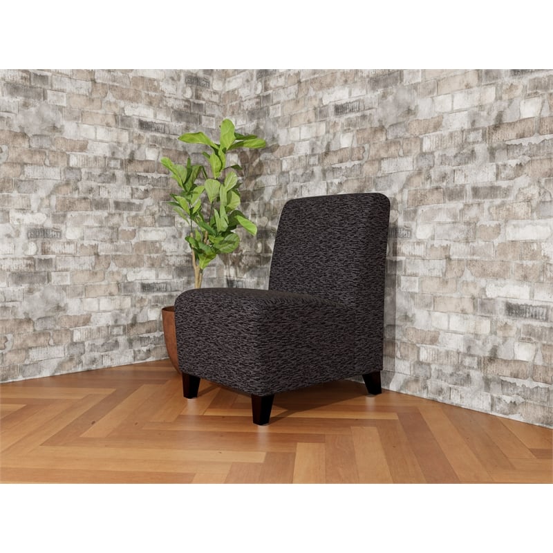 Lesro Ravenna Lounge Reception Armless Guest Chair in Black