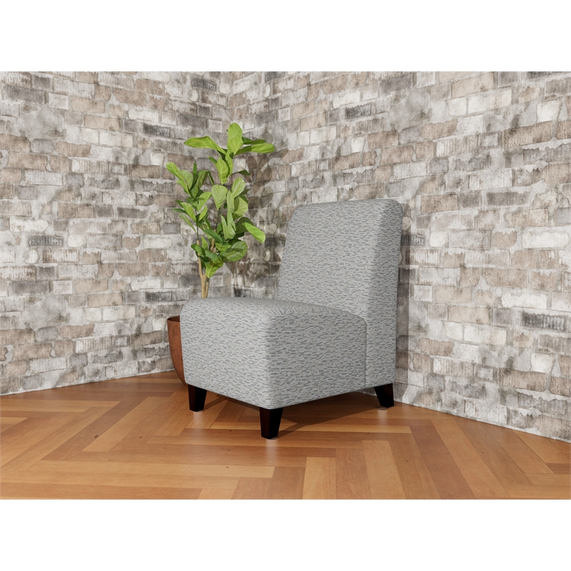 Lesro Ravenna Lounge Reception Armless Guest Chair in Gray