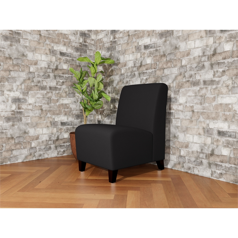 Lesro Ravenna Lounge Reception Armless Guest Chair in Black
