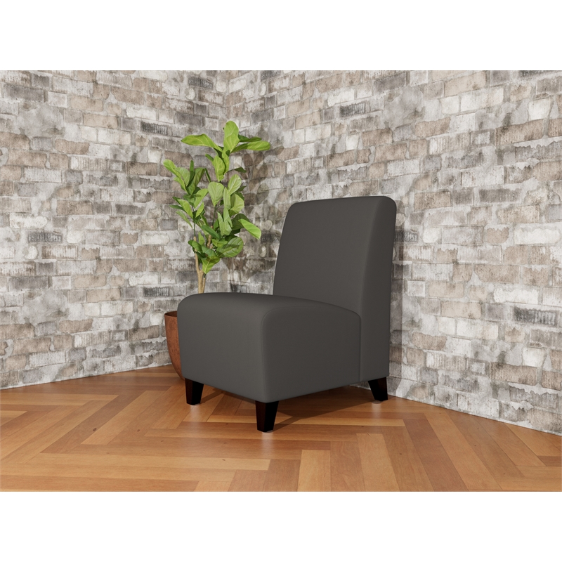 Lesro Ravenna Lounge Reception Armless Guest Chair in Gray