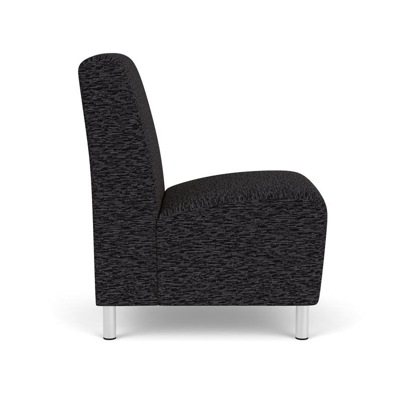 Lesro Ravenna Lounge Reception Armless Guest Chair in Gray