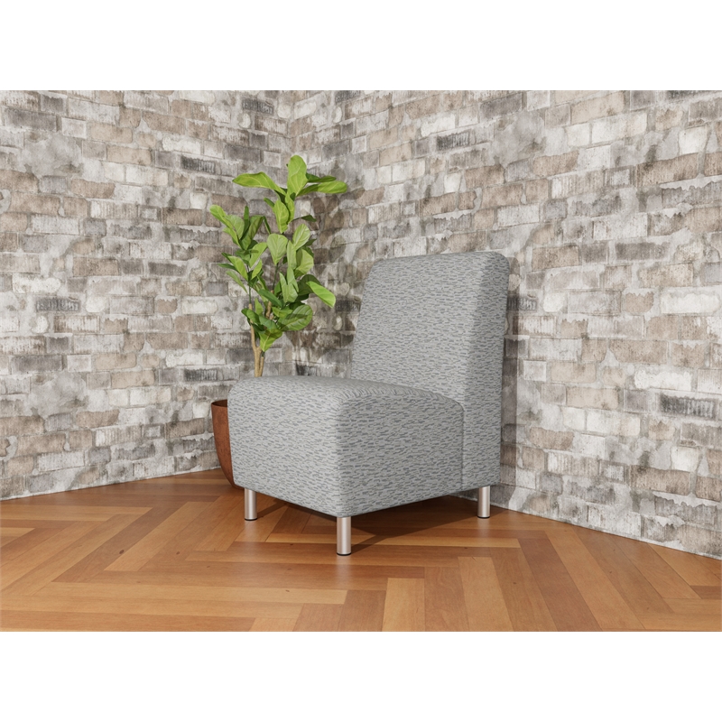 Lesro Ravenna Lounge Reception Armless Guest Chair in Gray