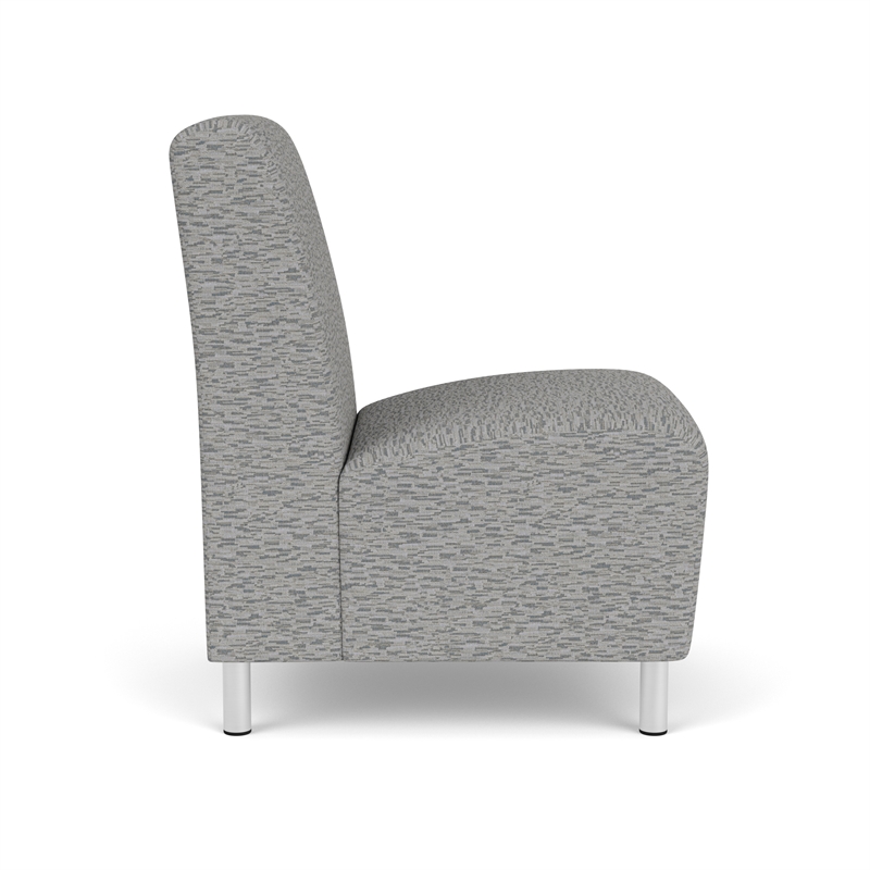 Lesro Ravenna Lounge Reception Armless Guest Chair in Gray