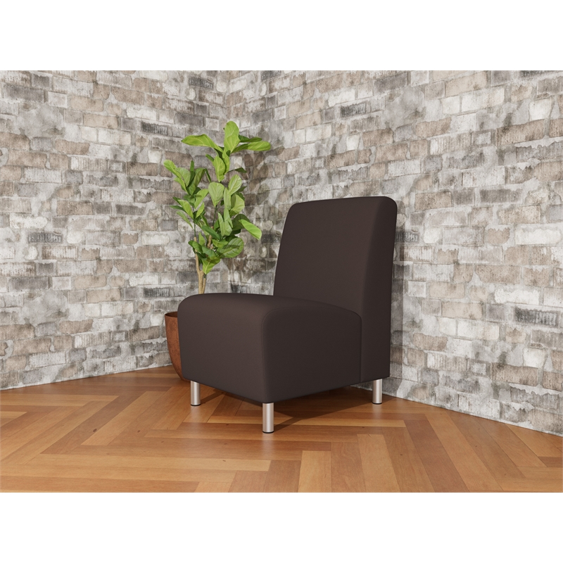 Lesro Ravenna Lounge Reception Armless Guest Chair in Beige