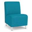 Lesro Ravenna Lounge Reception Armless Guest Chair in Gray