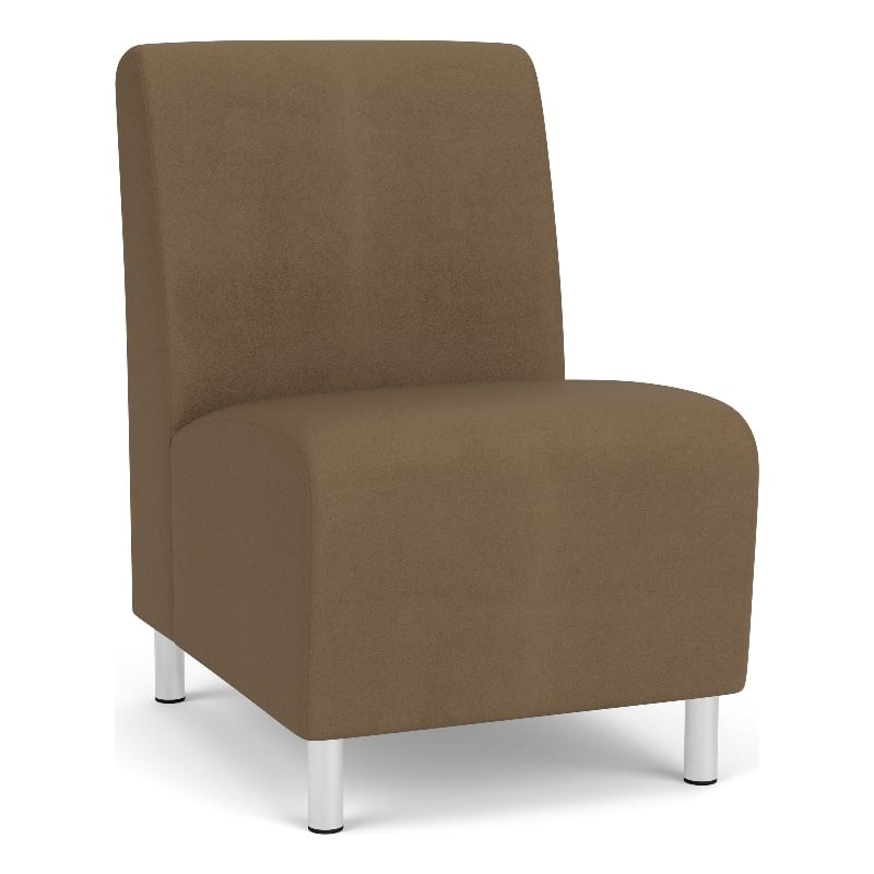 Lesro Ravenna Lounge Reception Armless Guest Chair in Brown
