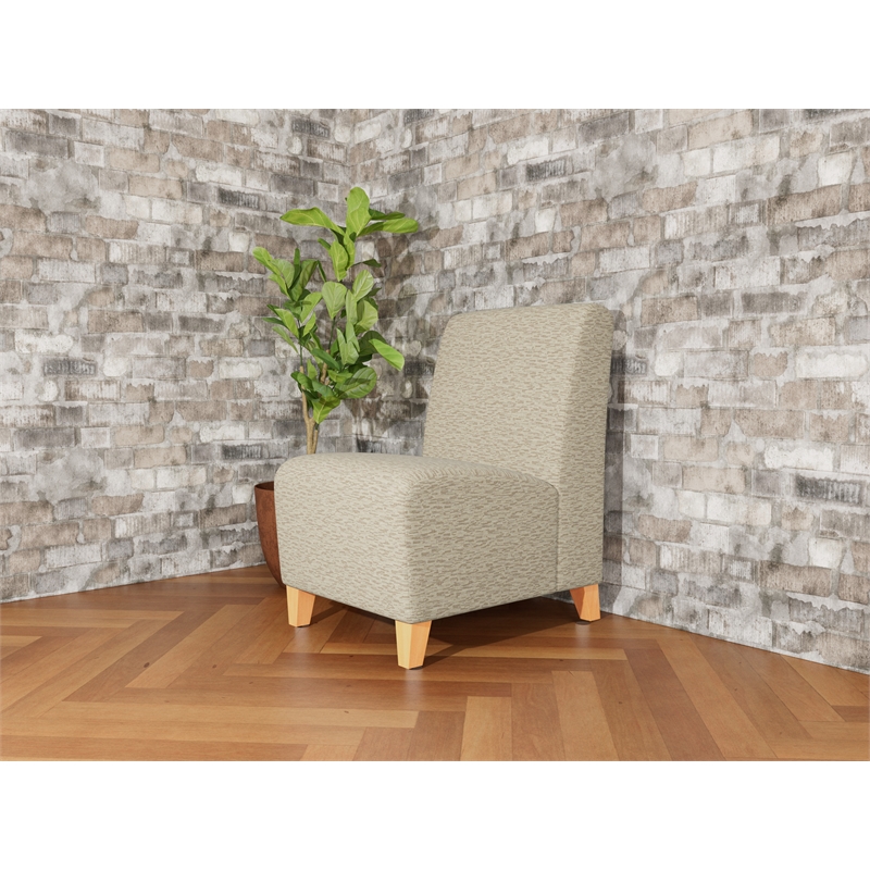 Lesro Ravenna Lounge Reception Armless Guest Chair in Brown