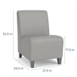 Lesro Ravenna Lounge Reception Armless Guest Chair in Teal