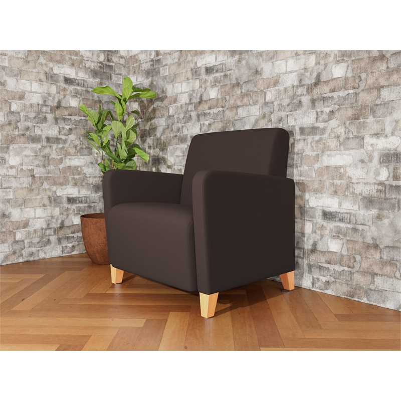 Lesro Ravenna Lounge Reception Wide Guest Chair in Brown