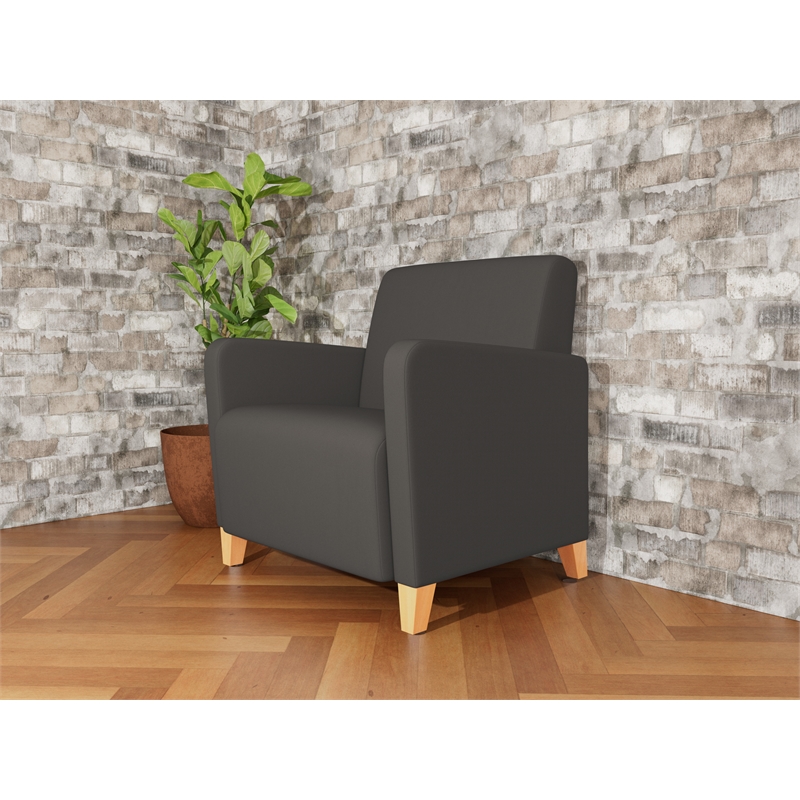 Lesro Ravenna Lounge Reception Wide Guest Chair in Gray
