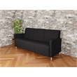 Lesro Ravenna Lounge Reception 3 Seat Tandem Seating No Center Arms in Black