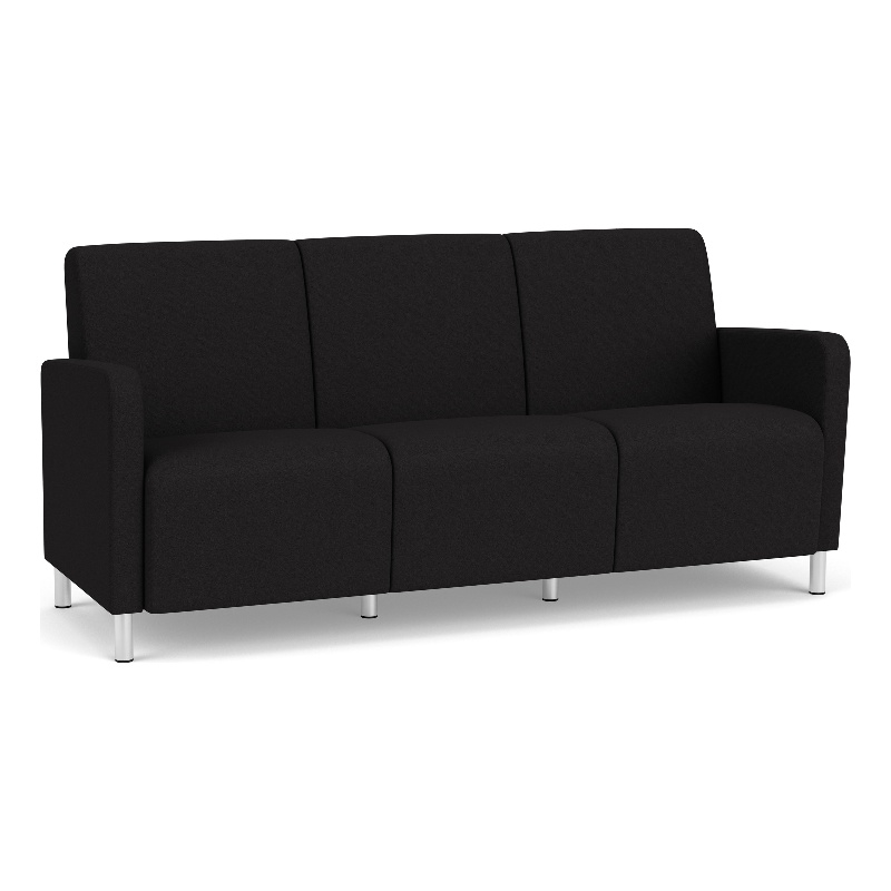 Lesro Ravenna Lounge Reception 3 Seat Tandem Seating No Center Arms in Black