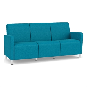 Lesro Ravenna Lounge Reception 3 Seat Tandem Seating No Center Arms in Teal