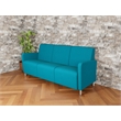 Lesro Ravenna Lounge Reception 3 Seat Tandem Seating No Center Arms in Teal