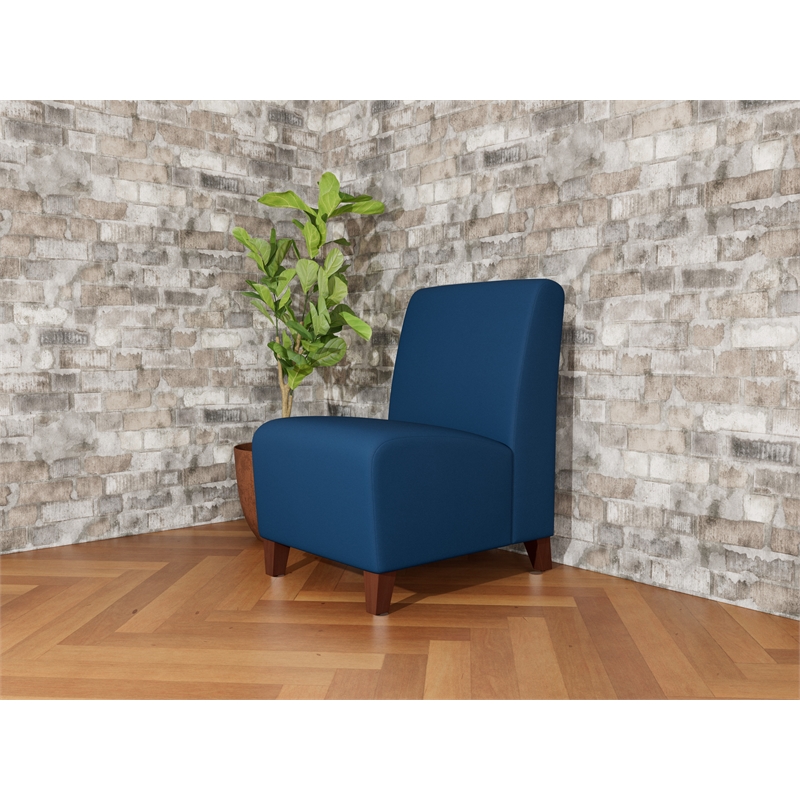 Lesro Ravenna Lounge Reception Armless Guest Chair in Blue