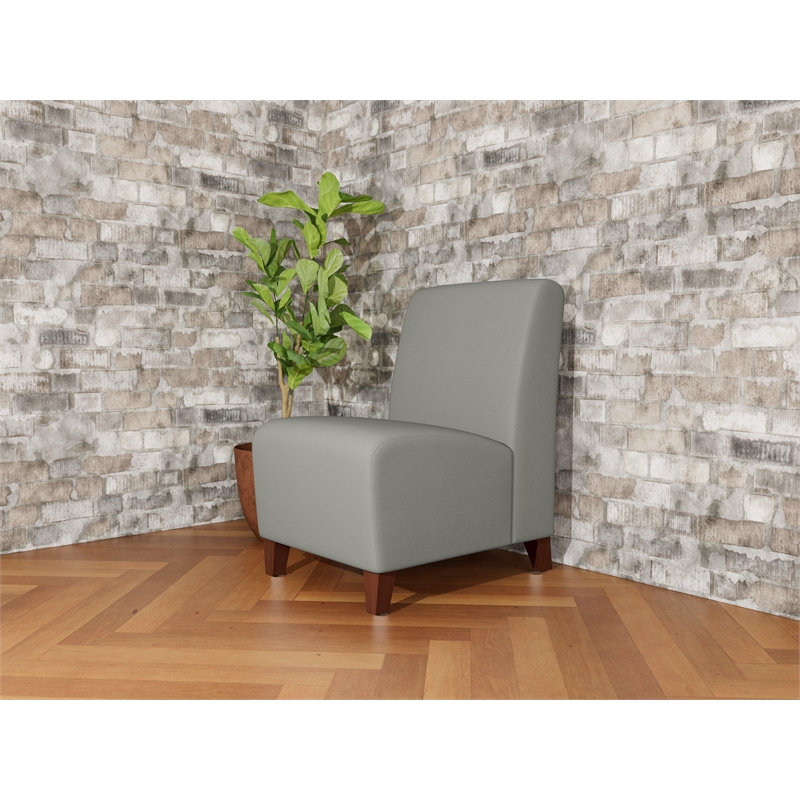 Lesro Ravenna Lounge Reception Armless Guest Chair in Gray