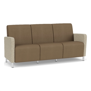 Lesro Ravenna Lounge Reception 3 Seat Tandem Seating No Center Arms in Brown