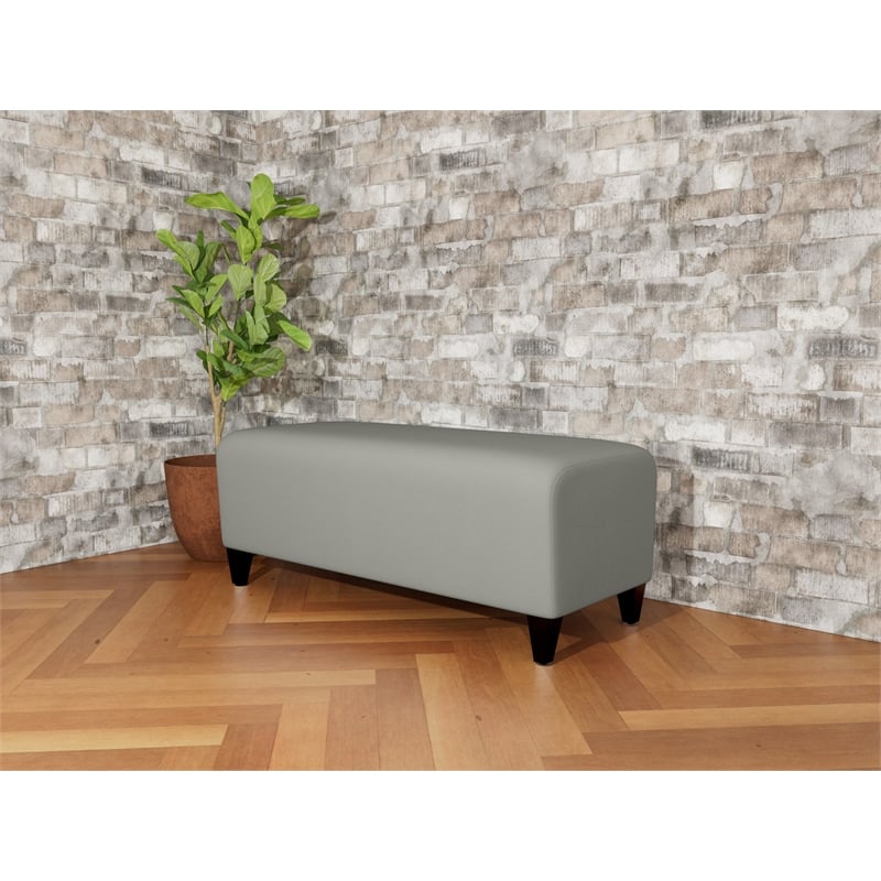 Lesro Ravenna Lounge Reception Loveseat Bench in Gray