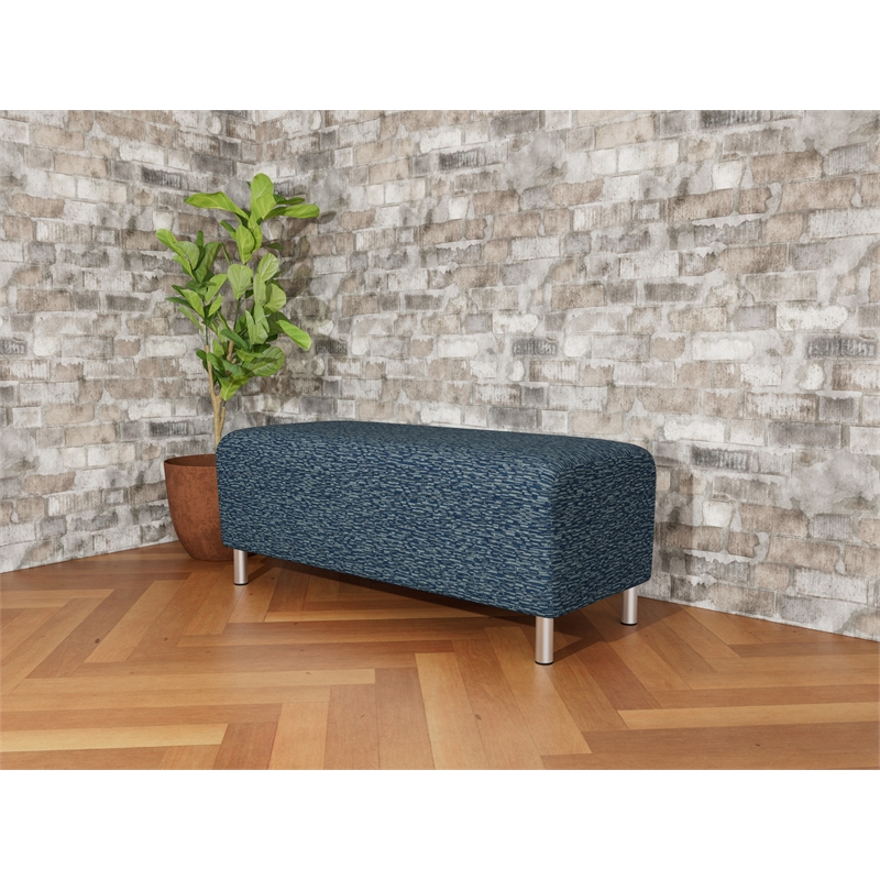 Lesro Ravenna Lounge Reception Loveseat Bench in Blue
