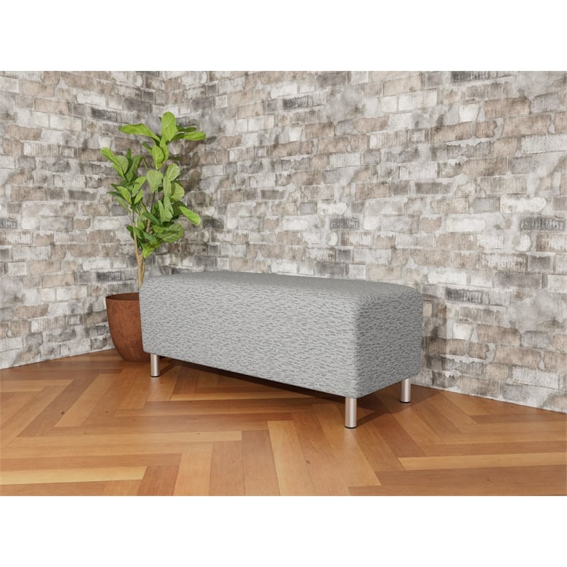 Lesro Ravenna Lounge Reception Loveseat Bench in Gray