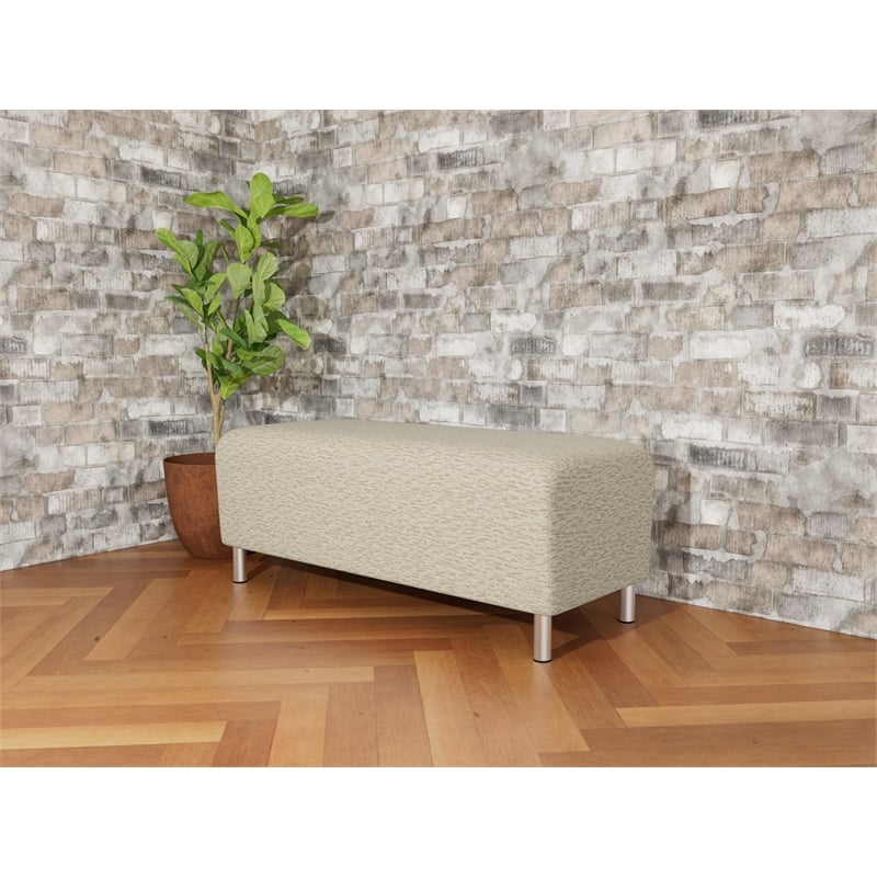 Lesro Ravenna Lounge Reception Loveseat Bench in Beige