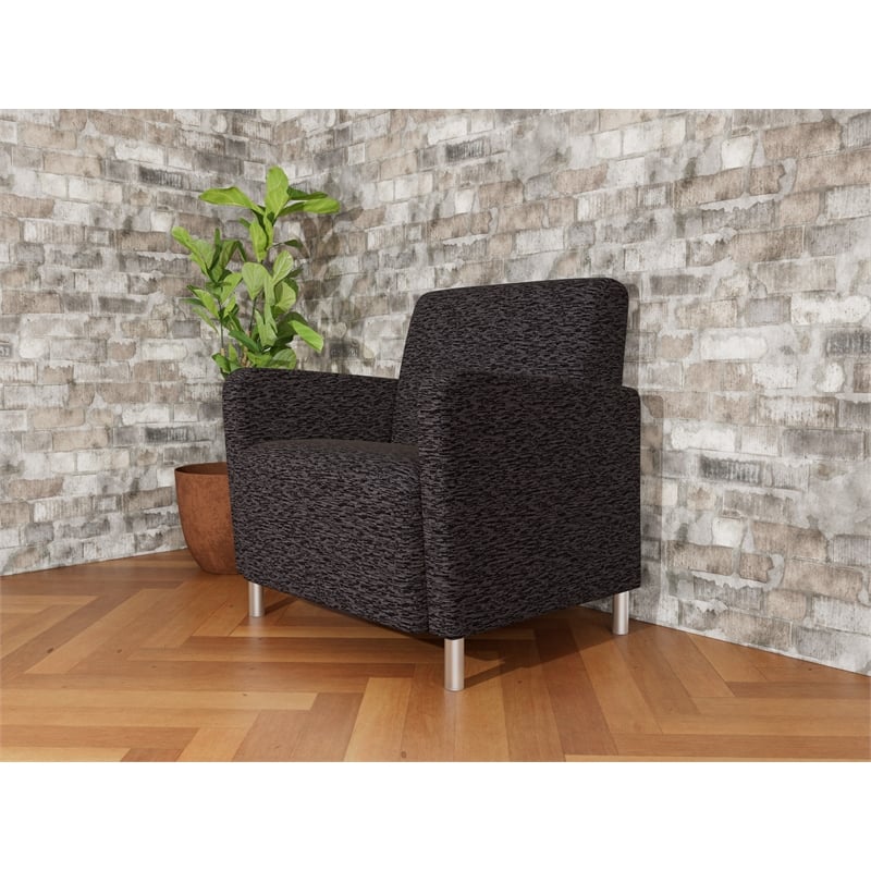 Lesro Ravenna Lounge Reception Wide Guest Chair in Black