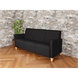 Lesro Ravenna Lounge Reception 3 Seat Tandem Seating No Center Arms in Black