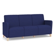 Lesro Ravenna Lounge Reception 3 Seat Tandem Seating No Center Arms in Blue