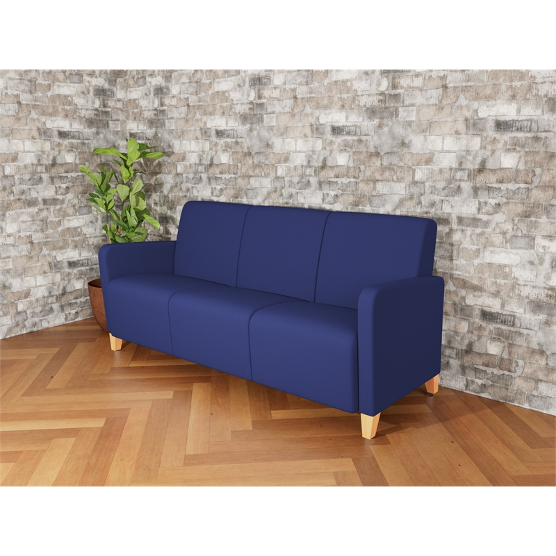 Lesro Ravenna Lounge Reception 3 Seat Tandem Seating No Center Arms in Blue