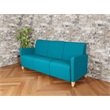 Lesro Ravenna Lounge Reception 3 Seat Tandem Seating No Center Arms in Teal