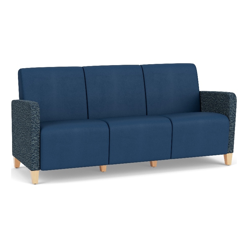 Lesro Ravenna Lounge Reception 3 Seat Tandem Seating No Center Arms in Blue