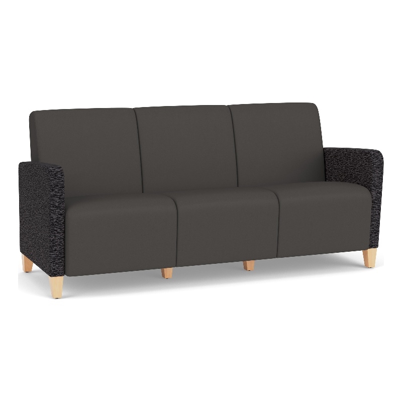 Lesro Ravenna Lounge Reception 3 Seat Tandem Seating No Center Arms in Gray