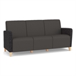 Lesro Ravenna Lounge Reception 3 Seat Tandem Seating No Center Arms in Gray