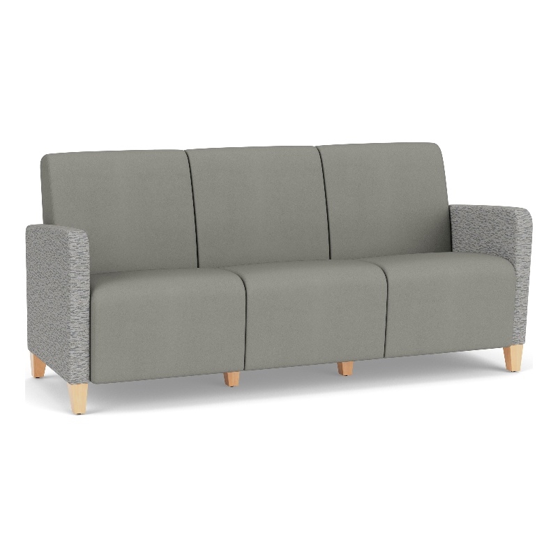 Lesro Ravenna Lounge Reception 3 Seat Tandem Seating No Center Arms in Gray