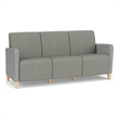 Lesro Ravenna Lounge Reception 3 Seat Tandem Seating No Center Arms in Gray